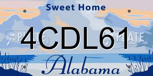 4CDL61 Alabama License Plate