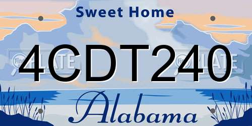 4CDT240 Alabama License Plate