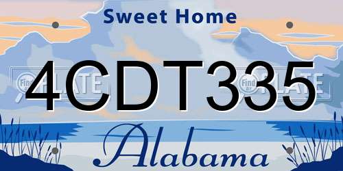 4CDT335 Alabama License Plate