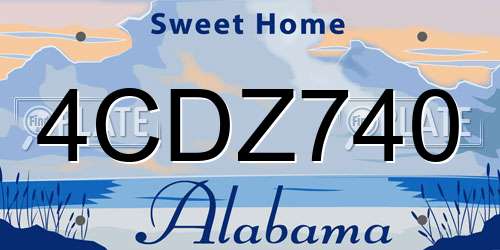 4CDZ740 Alabama License Plate