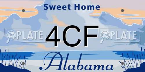4CF Alabama License Plate