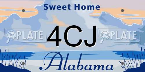 4CJ Alabama License Plate