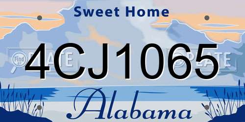 4CJ1065 Alabama License Plate