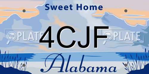 4CJF Alabama License Plate
