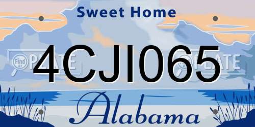 4CJI065 Alabama License Plate