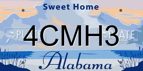 4CMH3 Alabama License Plate