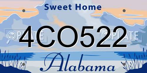 4CO522 Alabama License Plate
