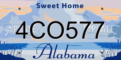 4CO577 Alabama License Plate