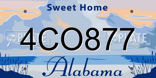 4CO877 Alabama License Plate
