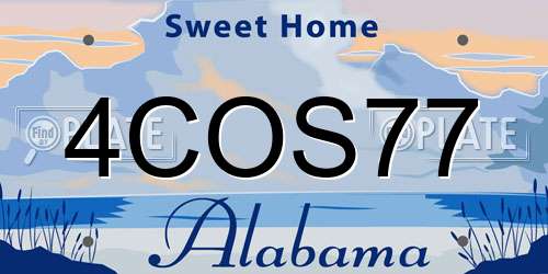 4COS77 Alabama License Plate