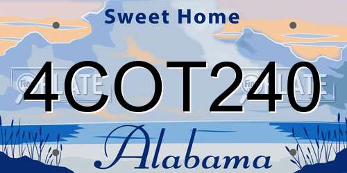 4COT240 Alabama License Plate