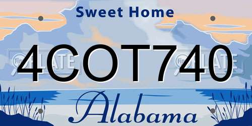 4COT740 Alabama License Plate