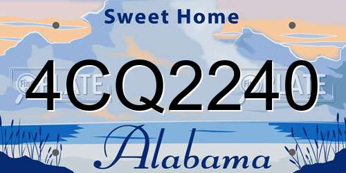 4CQ2240 Alabama License Plate