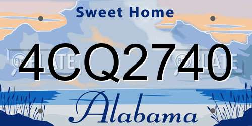 4CQ2740 Alabama License Plate