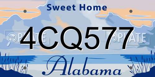 4CQ577 Alabama License Plate