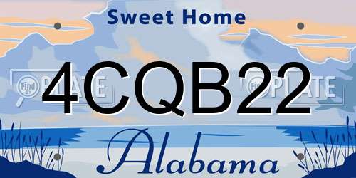 4CQB22 Alabama License Plate