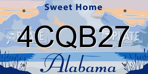 4CQB27 Alabama License Plate