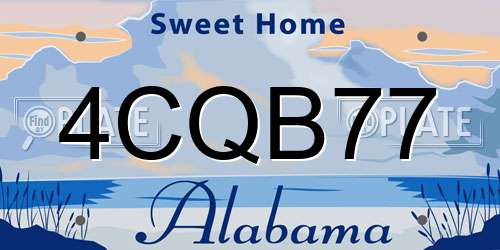 4CQB77 Alabama License Plate
