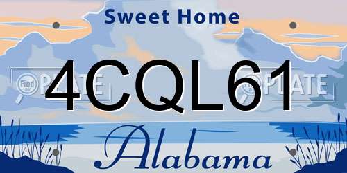 4CQL61 Alabama License Plate
