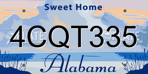 4CQT335 Alabama License Plate