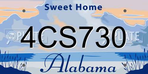 4CS730 Alabama License Plate