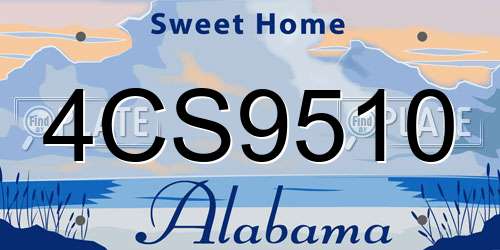4CS9510 Alabama License Plate