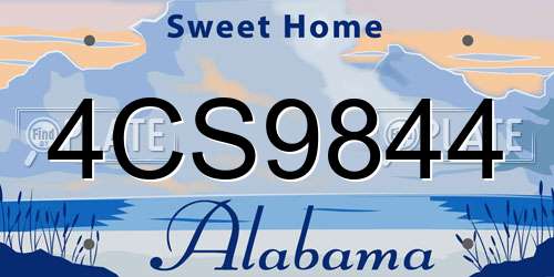 4CS9844 Alabama License Plate