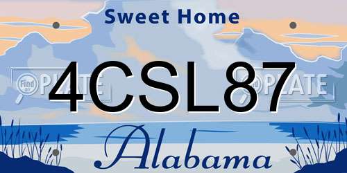4CSL87 Alabama License Plate