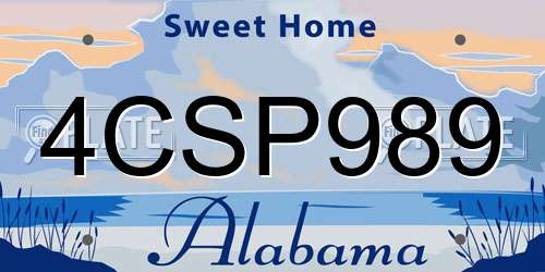 4CSP989 Alabama License Plate