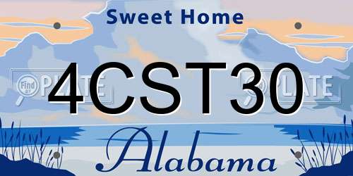 4CST30 Alabama License Plate