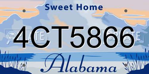 4CT5866 Alabama License Plate