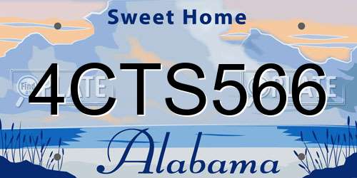 4CTS566 Alabama License Plate