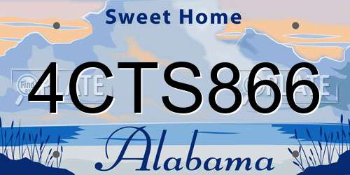 4CTS866 Alabama License Plate