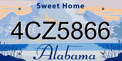 4CZ5866 Alabama License Plate