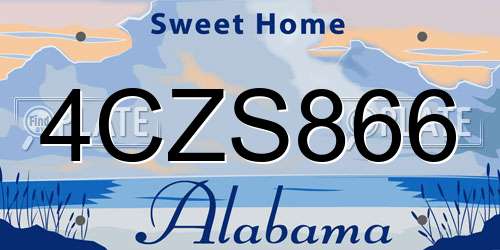 4CZS866 Alabama License Plate