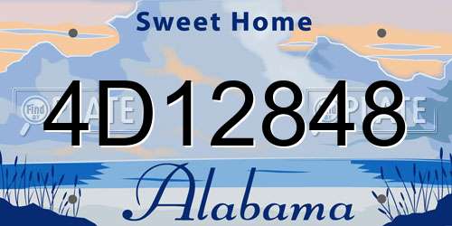 4D12848 Alabama License Plate