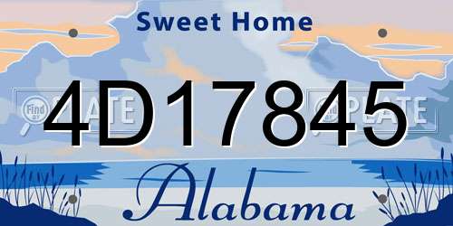 4D17845 Alabama License Plate
