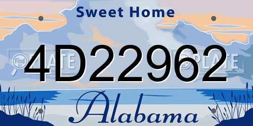 4D22962 Alabama License Plate