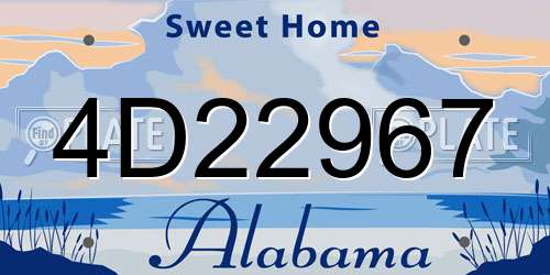 4D22967 Alabama License Plate