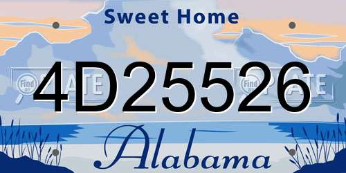 4D25526 Alabama License Plate