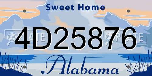4D25876 Alabama License Plate