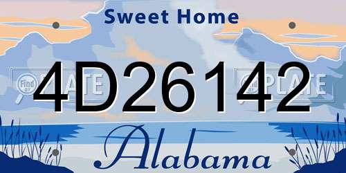 4D26142 Alabama License Plate