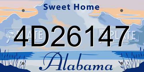 4D26147 Alabama License Plate
