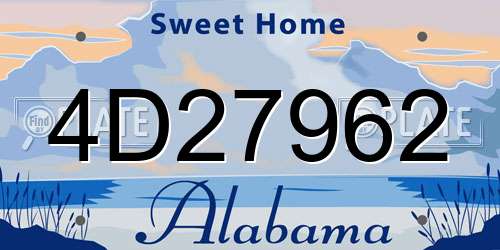 4D27962 Alabama License Plate