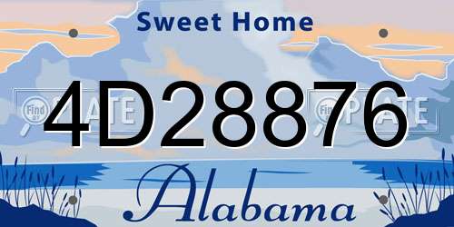 4D28876 Alabama License Plate