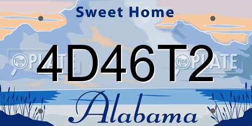 4D46T2 Alabama License Plate