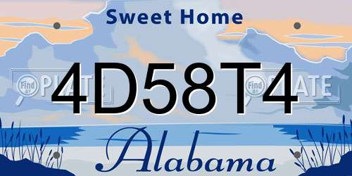 4D58T4 Alabama License Plate