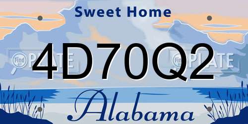 4D70Q2 Alabama License Plate