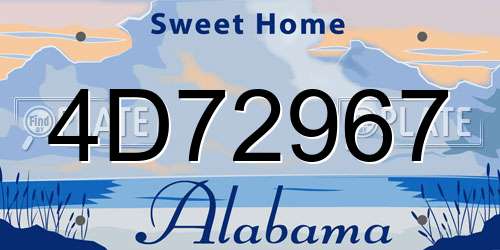 4D72967 Alabama License Plate