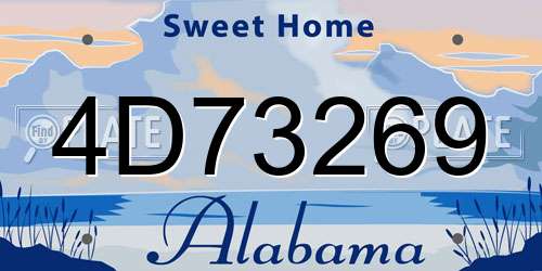 4D73269 Alabama License Plate
